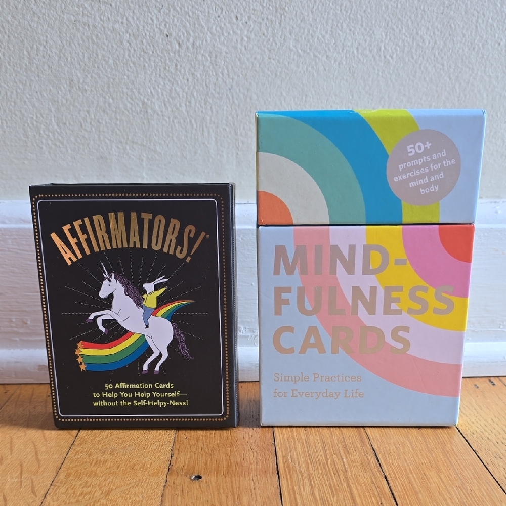 NWT, Chronicle Books & Knock Knock Stuff, Mindfulness & Affirmations Card Decks
